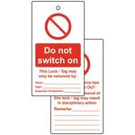 Do Not Switch On Lockout Tags (Pack of 10)
