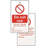 Do Not Use Lockout Tags (Pack of 10)