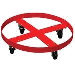 Red painted steel drum dolly trolley