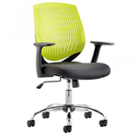 Dura operator office chair with black seat and green backrest