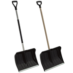 Eco snow pusher shovel with choice of aluminium or wooden shaft