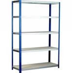 Ecorax shelving system with 5 chipboard shelves