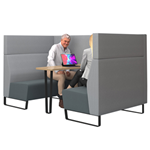 Encore office meeting booth in Elapse & Late Grey with Kendal Oak table