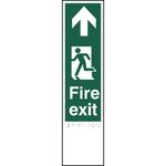 Fire Exit Ahead Braille Finger Plate