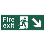 Fire Exit Arrow Down Right Sign