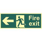 Fire Exit Arrow Left Photoluminescent Sign