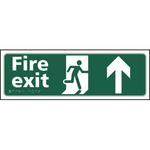 Fire Exit Arrow Up Braille Sign