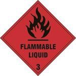Flammable Liquid 3 Diamond Labels