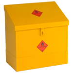 Sloping-top chemical storage chest