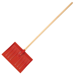 Snow shovel with bright orange head