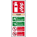 Foam fire extinguisher sign 202 x 82mm