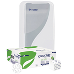 Folded toilet tissue dispenser and toilet paper