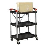 Space-saving folding tray trolley