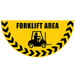 Forklift Area Half Circle Graphic Floor Marker