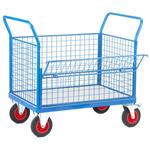 Galvanised Base Platform Trolley with 4 Mesh Sides (1 Half Drop)