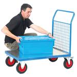 Galvanised Base Platform Trolley with Single Mesh End