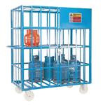 Mobile gas cylinder cage, powder coat blue painted finish