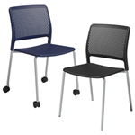 Grafton chair - Black with cool grey frame on castors & Nordic with cool grey frame on glides