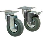 Grey Non Marking Rubber Tyre Castors upto 250kg capacity