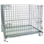 Heavy duty mesh collapsible cage pallet