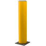 Heavy-duty polymer safety bollard - Safety Yellow & Grey