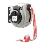 Wall mounted belt barrier
