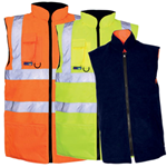 High-visibility reversible body warmer