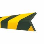 Black and yellow striped impact protection edge profiles 1m long