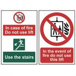 In The Event Of Fire Do Not Use This Lift Sign