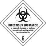 Infectious Substance 6 Diamond Labels