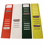 Infini-T polypropylene T-card base panels in red, white, green and yellow