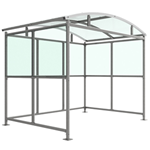 Inglewood galvanised steel smoking shelter - 3m deep