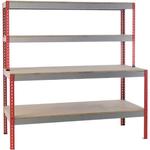 Just Workstations Chipboard Top, 2 Upper Shelves & Under shelf