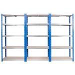 Kwikrack Steel Shelving Bays with 5 Chipboard Shelves