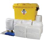 Emergency oil and fuel spill kit with 800 litre absorbent capacity