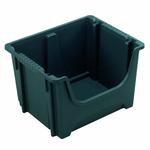 Stackable and nestable 50 litre plastic storage containers with drop front