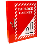 Red steel lockout padlock cabinet