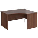 Maestro 25 right-hand Walnut ergonomic desk - 725 x 1400 x 800mm