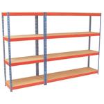 500kg heavy-duty rivet shelving bay with 4 shelf levels