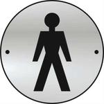 Men's Toilet Aluminium Door Disc Sign