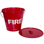 10L red metal fire bucket with lid