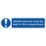Mobile Devices Must Be Kept In The Compartment Sign, Twin Pack