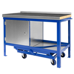 Mobile Rubber-Topped Heavy-Duty Workbenches - 1000kg UDL