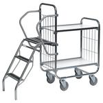 Order Picking Trolleys with Fold Down Steps