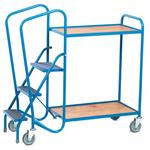 Order picking trolley with steps