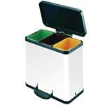 Pedal Recycling Bins in White and Silver