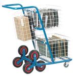 Mail Distribution Stairclimber Trolley with front baskets