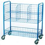Post Room Trolley with mesh compartments