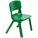 Size 3 Postura+ one-piece plastic school chair for ages 6-7 years - forest green