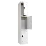 Probe locker three door in white